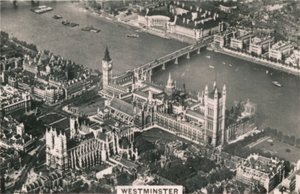 Luchtfoto van Westminster, 1939 door Unbekannt