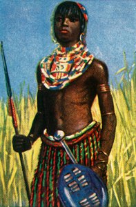 Afrikaanse krijger, ca. 1928 door Unbekannt