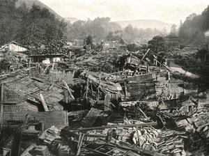 Na de aardbeving, Gifu, Japan, 1895
