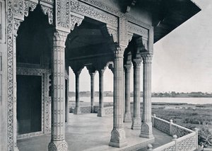 Agra. Balkon van de Jasmijn Toren