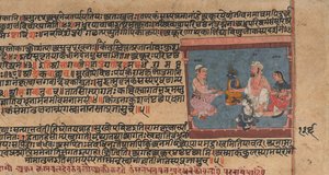 Akrura informeert Nanda en Yashoda: Pagina uit een verspreide Bhagavata Purana..., ca. 1630-50 door Unbekannt