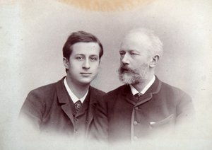 Alexander Siloti, Russische pianist en dirigent, en Peter Tsjaikovski, Russische componist door Unbekannt