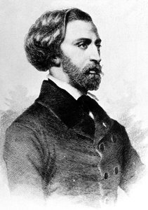 Alfred de Musset (1810-1857) Franse dichter en schrijver, gravure, c. 1854 door Unbekannt