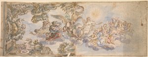 Allegorisch ontwerp voor een plafondfresco, 1650-1700