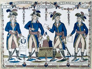 Allegorieën van Bonaparte, Augereau, Massina, Berphier, Frankrijk, 1789 door Unbekannt