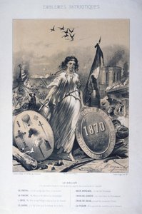 Allegorie van Franse patriottische emblemen, 1870