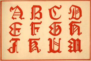 Alfabet, letters A-M, hoofdletters