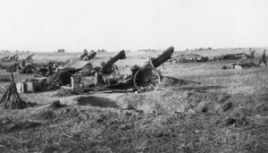 Amerikaanse 155e artilleriebatterij, ten zuiden van Soissons, Frankrijk, 18 juli 1918