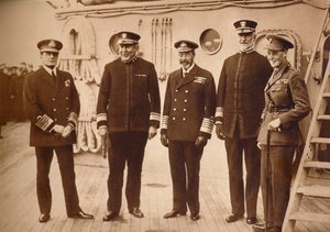 Amerikaanse admiraals op zee met de Koning, 1918