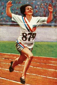 Amerikaanse atleet Betty Robinson, winnares van de 100m voor vrouwen, 1928