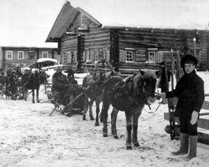 Amerikaanse infanterie nabij Arkhangel, Rusland, december 1918