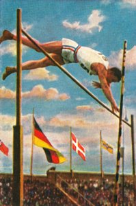 Amerikaanse polsstokhoogspringer Sabin Carr, 1928 door Unbekannt
