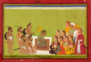 Een audiëntie bij Rom Rishi, ca. 1700-1725 door Unbekannt