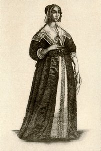 Een Engelse dame in huisjurk, 1640 door Unbekannt