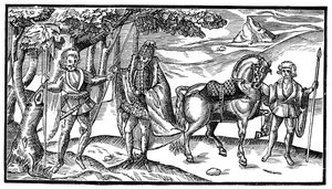 Een Ierse hoofdman en zijn bedienden, 1581, 1893 door Unbekannt
