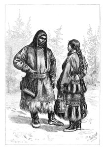 Een Ostjak paar, Azië, 1895 door Unbekannt