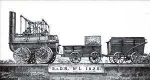 Een locomotief gebouwd door George Stephenson door Unbekannt