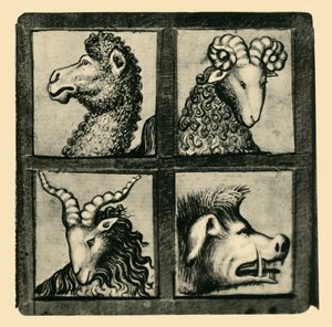 Dierenhoofden, begin 15e eeuw, 1943 door Unbekannt