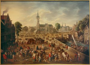 Uitzicht op het grote plein in Lier