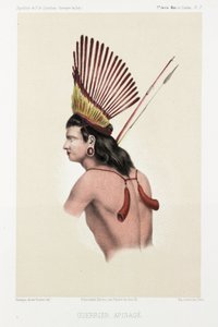 Apinage krijger, Brazilië, ca. 1843-1847 door Unbekannt