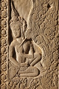 Apsara Danseres Gravure in Angkor Wat, Siem Reap, Cambodja