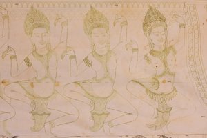 Apsara tekening, Siem Reap, Cambodja door Unbekannt