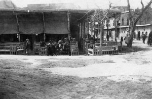 Arabisch koffiehuis, Bagdad, Mesopotamië, WOI door Unbekannt