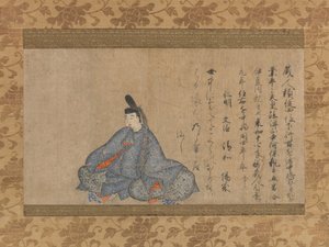Ariwara Narihira 825-880... Fujifusa versie van Zesendertig Onsterfelijke Dichters, 1e helft 15e eeuw