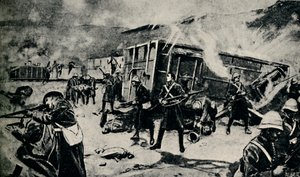Gepantserde trein in een hinderlaag bij Estcourt, november 1899