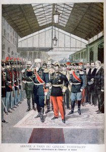 Aankomst van generaal Tchertkoff Chertkov, Russische ambassadeur in Frankrijk, Parijs, 1895 door Unbekannt