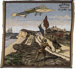 Aankomst van Louis Bleriot in Dover, Engeland, op 25 juli 1909