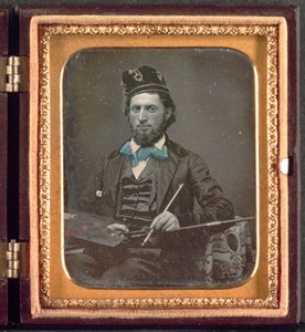 Kunstenaar met zijn palet en penselen, ca. 1850s door Unbekannt