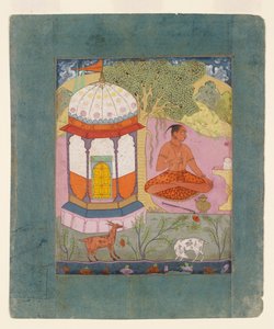 Asceet in een landschap, illustratie van de muzikale modus Bangali Ragini door Unbekannt