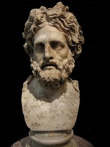 Asclepius, god van geneeskunde en genezing. Romeinse kopie van Griekse standbeeld door Phyromachos, 2e eeuw v.Chr. door Unbekannt