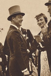 Ascot, juni 1935 - Koning Edward, toen prins van Wales, met mevrouw Simpson, 1937 door Unbekannt
