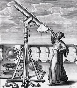 Astronomische telescoop met waarnemer