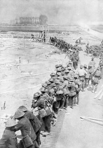 Australische troepen de dag voor de Slag bij Messines, België, 6 juni 1917 door Unbekannt
