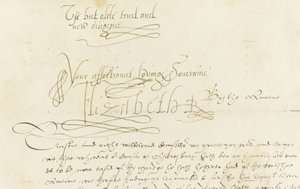 Handgeschreven Brief van Koningin Elizabeth I aan Mary, Koningin van Schotland, 1584 door Unbekannt