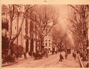 Avenue de la Victoire en Notre-Dame Kerk, Nice, 1930 door Unbekannt