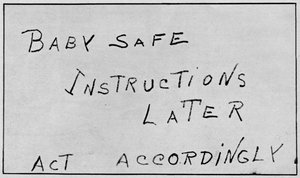 Baby Safe Instructions Later Act Accordingly door Unbekannt