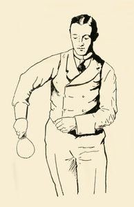 Backhand service vanaf de rechterkant, 1902