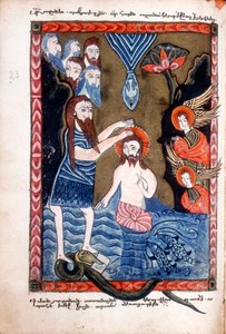 Doop van Jezus door Johannes de Doper, uit Armeens Evangelieboek door Unbekannt
