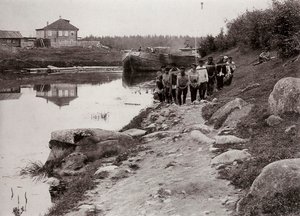 Trekkers op de Wolga, Rusland, ca. 1895 door Unbekannt