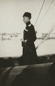 Baron Pyotr Nikolayevich Wrangel op de jacht Lucullus. Lemnos, 1921. door Unbekannt