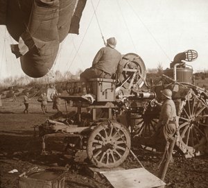 Barrageballon, Genicourt, Noord-Frankrijk, c1914-c1918 door Unbekannt