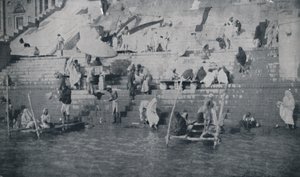 Baden in Benares door Unbekannt