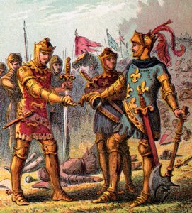 Slag bij Poitiers, 1356, ca. 1850 door Unbekannt