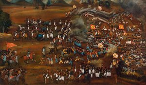 Slag tussen Perzen en Russen bij Sultanabad, 13 februari 1812 door Unbekannt