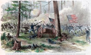 Slag bij Bentonville, North Carolina, Amerikaanse Burgeroorlog 19 maart 1865 door Unbekannt