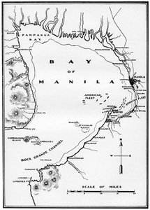 Slag bij de Baai van Manilla, Filipijnen, Spaans-Amerikaanse Oorlog, 1898 door Unbekannt